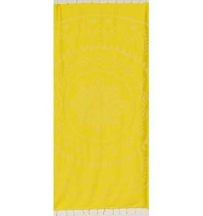 Fouta bohémian jaune citron 