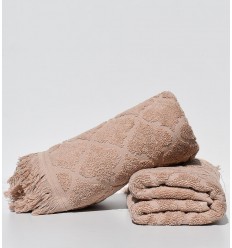 Serviette invité ELYSSA beige foncé  2