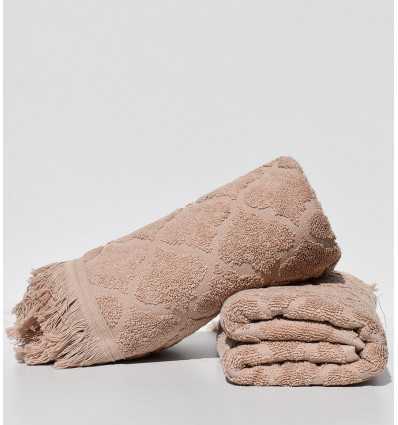 Serviette invité ELYSSA beige foncé