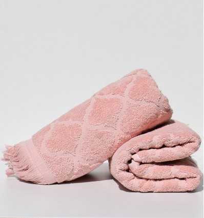 Serviette invité ELYSSA saumon