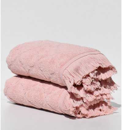 Serviette invité ELYSSA saumon