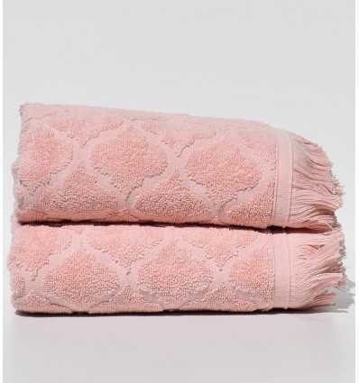 Serviette invité ELYSSA saumon