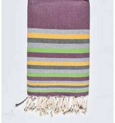 Fouta plate Mauve, gris , jaune,vert militaire et vert clair 