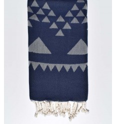 Fouta bohémian bleu marine 