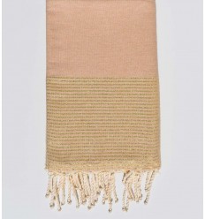 fouta plate lurex beige foncé 