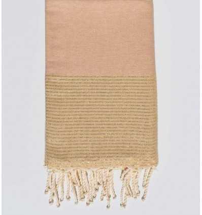 fouta plate lurex beige foncé