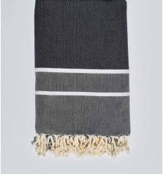 Fouta chevron bleu nuit 