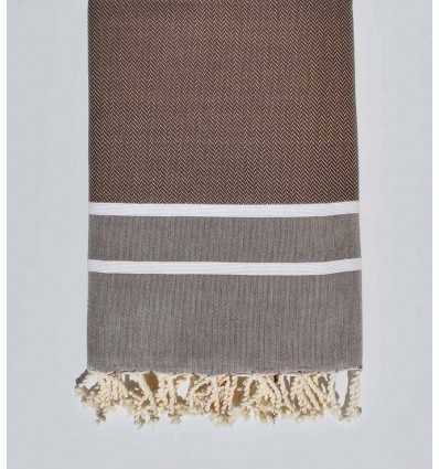 Fouta chevron marron