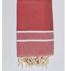 Fouta chevron rouge framboise 