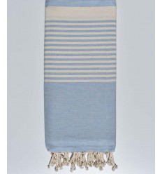 Jeté bleu charron avec rayures 