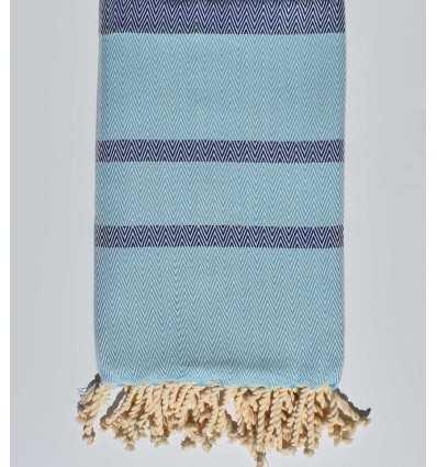 fouta chevron blu reale e cielo blu