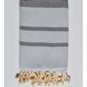 fouta chevron bleu maya et bleu ardoise 