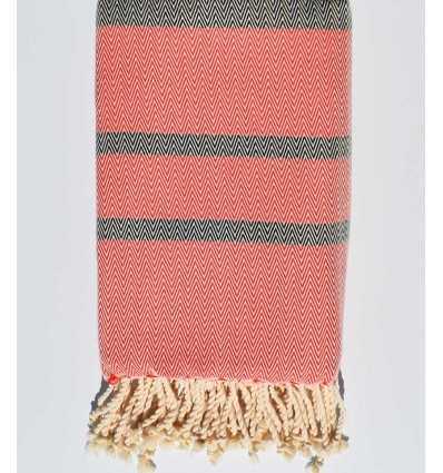 fouta chevron rouge et noir