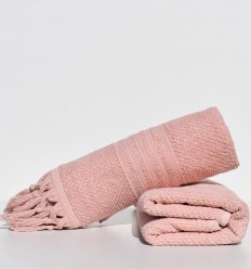 Serviette invité HANNIBAL  saumon 