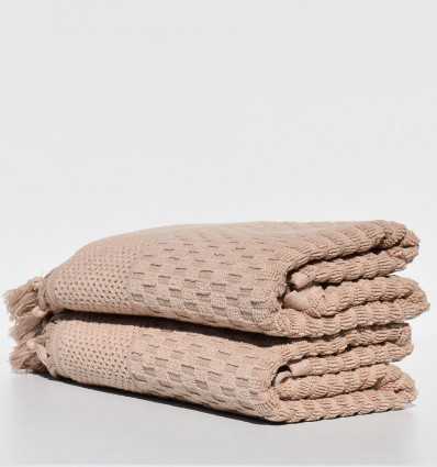 Serviette invité HAMILCAR beige foncé 