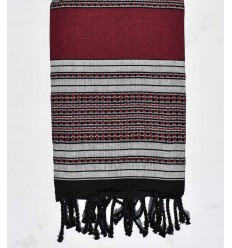 Fouta arabesque rouge bordeaux 