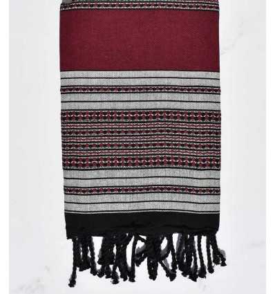 Fouta arabesque rouge bordeaux