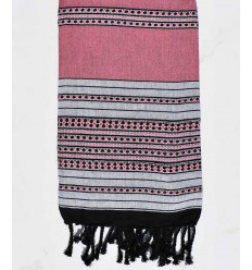 Fouta arabesque rose 