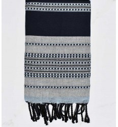 Fouta arabesque bleu nuit 