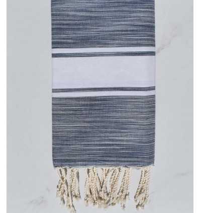 Fouta gris et bleu