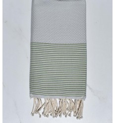 Nid d'abeille gris à rayures vertes 