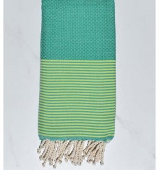 Nid d'abeille vert menthe à rayures vert chartreuse 