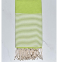 Fouta nid d'abeille vert anis 