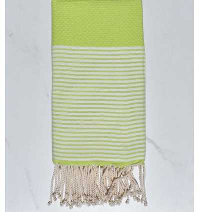 Fouta nid d'abeille vert anis