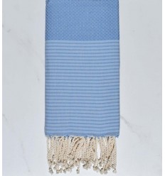 Nid d'abeille bleu azur à rayures bleu fumé 