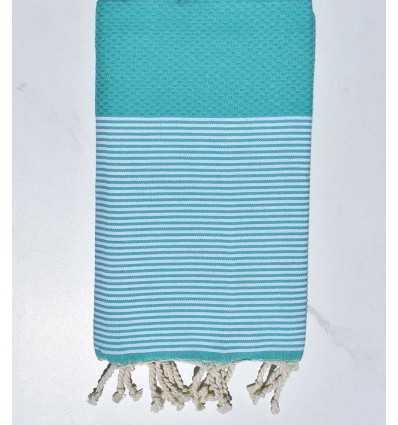 Fouta nid d'abeille vert cascade