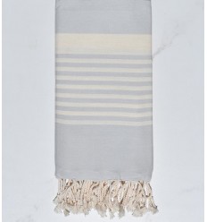 Fouta arthur bleu pale rayée blanc Fouta Tunisia - 5