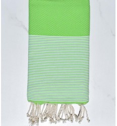 Fouta nid d'abeille vert absinthe Fouta Tunisia - 1 2