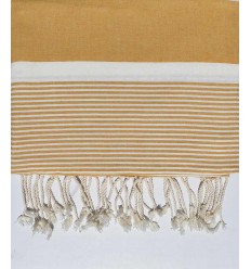Jeté moyenne 1.5*2.5m jaune sable Fouta Tunisia - 1