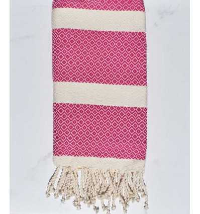 Fouta chevron  rose fushia