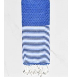 Enfant Nid d'abeille bleu électrique Fouta Tunisia - 1