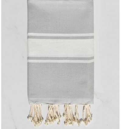 Fouta plate gris perle moyen