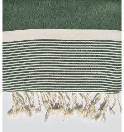 Grande fouta vert mousse avec rayures