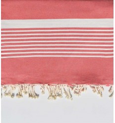 jeté 2m*2.85m couleur incarnat Fouta Tunisia - 1