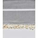 Jeté gris acier et blanc 2m*2.80m  - 1