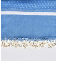 Jeté bleu roi et blanc 2m*2.80m  - 1