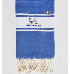 Fouta plate bleu jean avec broderie Michelin Fouta Tunisia - 1