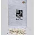 Fouta nid d'abeille unie brodée villa makassar Fouta Tunisia - 1