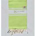 Fouta plate vert clair personnalisée pour un mariage Fouta Tunisia - 1
