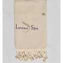 Fouta nid d'abeille unie beige clair brodée Lovina SPA Fouta Tunisia - 1