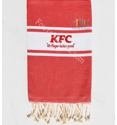 Fouta plate rouge brodée KFC Fouta Tunisia - 1