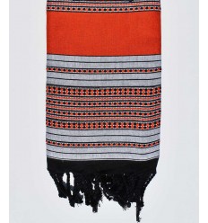 Fouta arabesque orangé Fouta Tunisia - 1