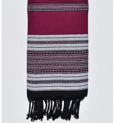 Fouta arabesque prune Fouta Tunisia - 1