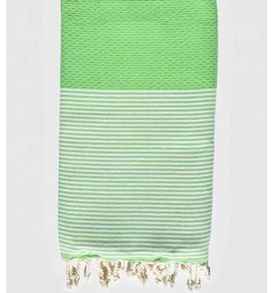 Fouta nid d'abeille vert printemps