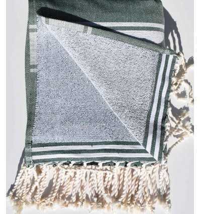 Fouta éponge vert mousse foncé  - 2