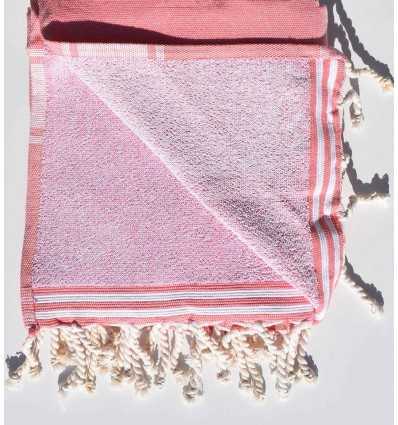 Fouta éponge rose incarnadin